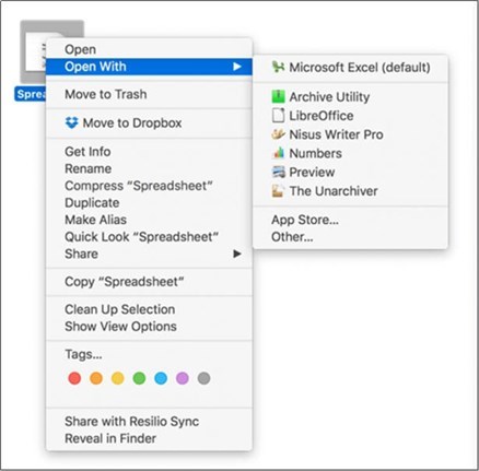 Excel-Dateizuordnungen zurücksetzen