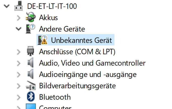 unbekanntes Gerät im Gerätemanager