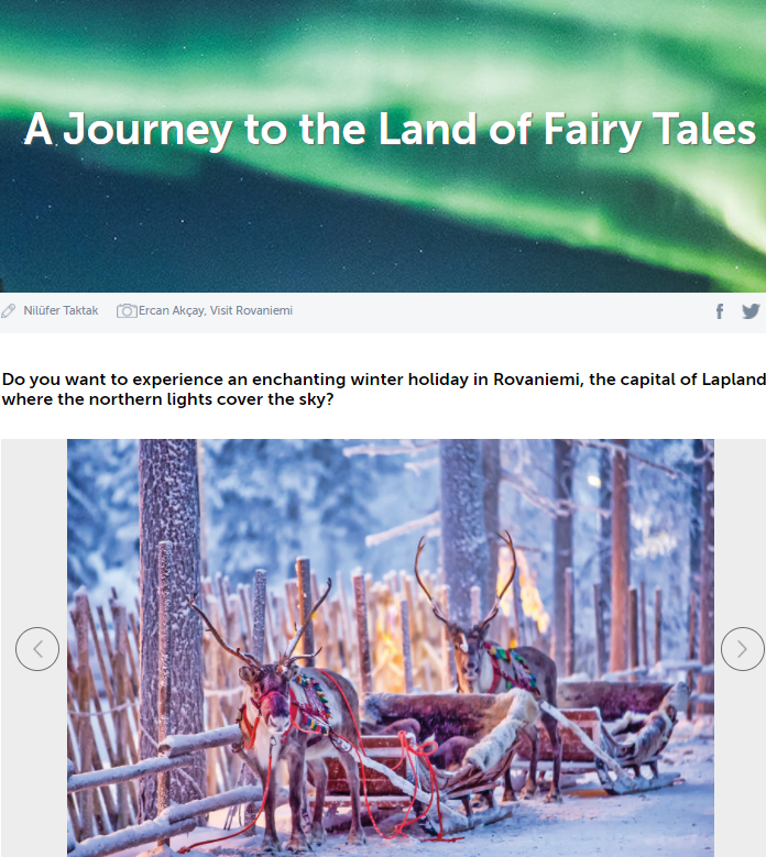 Skylife Magazine article from Rovaniemi Lapland Finland