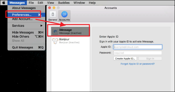 iMessage aus den Voreinstellungen