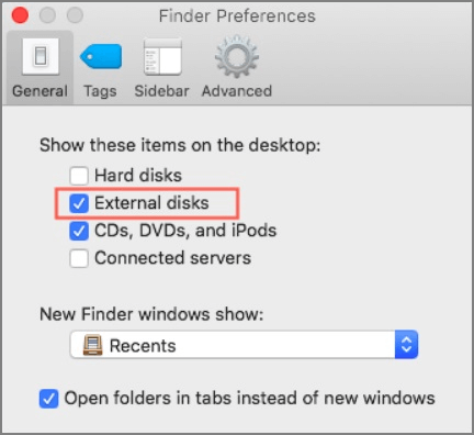 Externer Datenträger wählen
