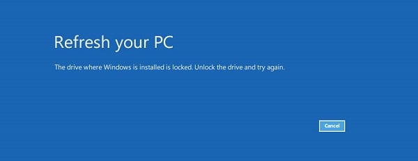 l'unità in cui è installato Windows è bloccata
