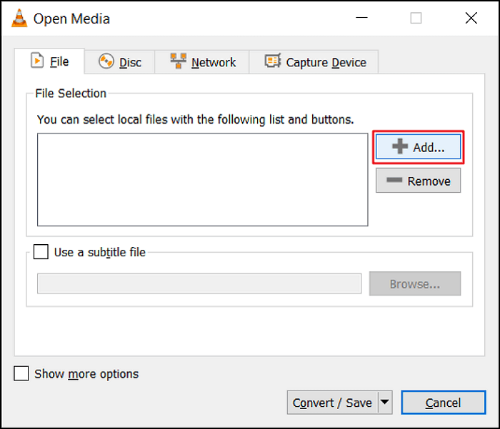 usa VLC per riparare video corrotti