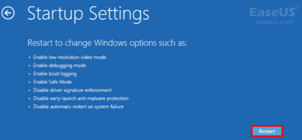 Avvia Windows dalla modalità provvisoria.