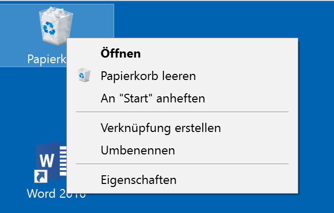 Papierkorb leeren