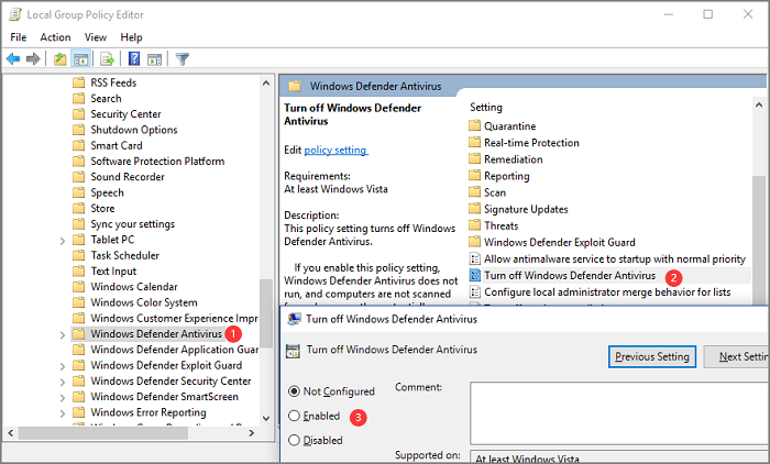 Windows Defender Antivirus Windows 11 deaktivieren