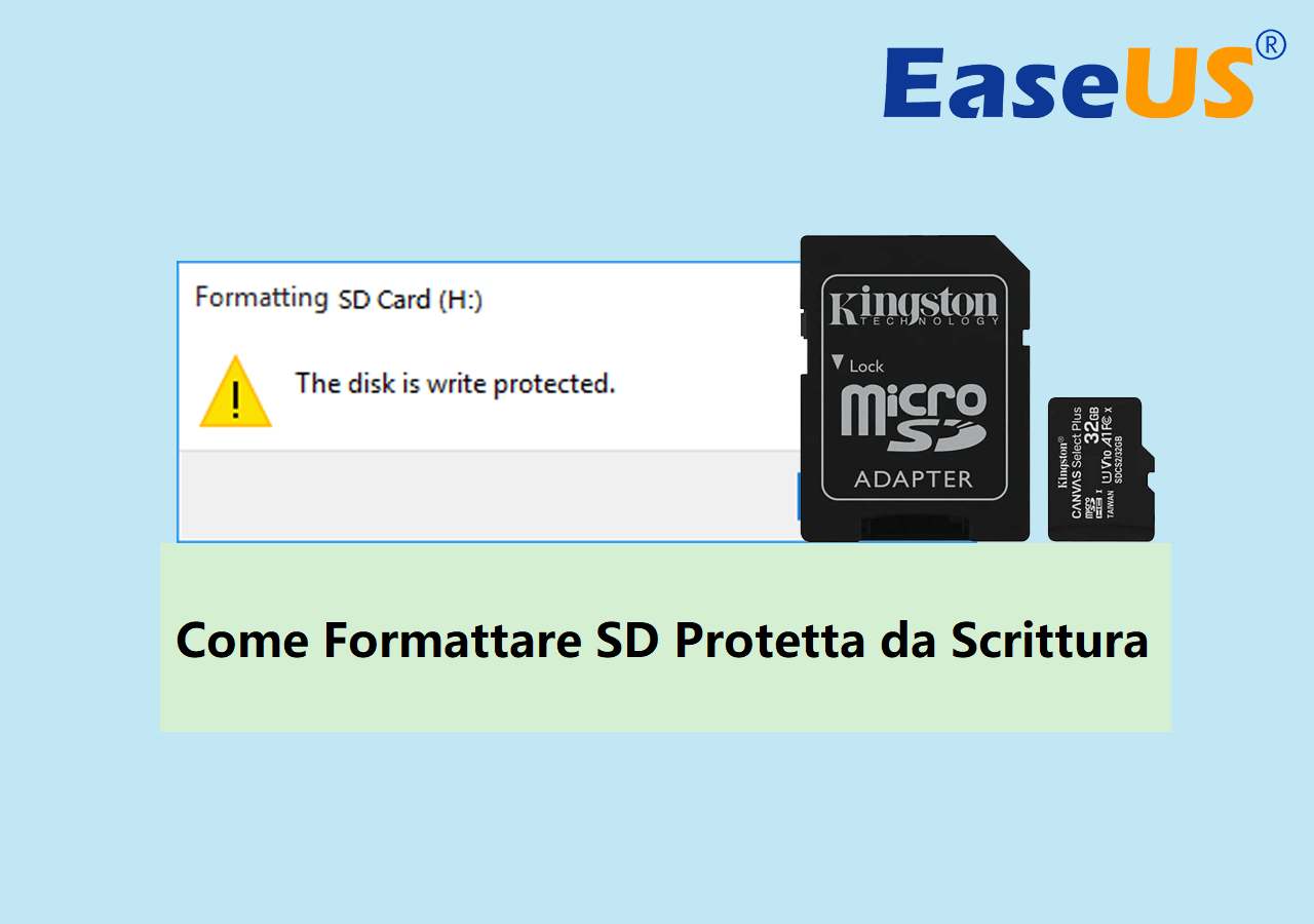 Rimuovere la protezione da scrittura da scheda sd