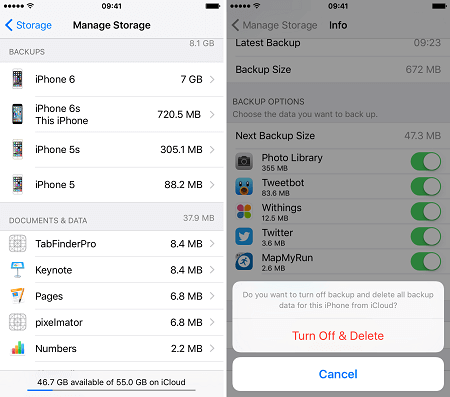 Deaktivieren Sie die iCloud-Sicherung