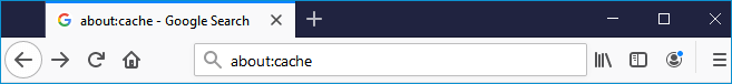 “about:cache” in Firefox öffnen.