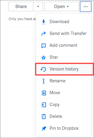 recuperare i file sostituiti da Dropbox