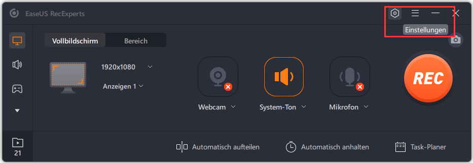 Ein Webinar auf Ihrem Windows Computer aufnehmen - Bildschirmaufnahme einstellen