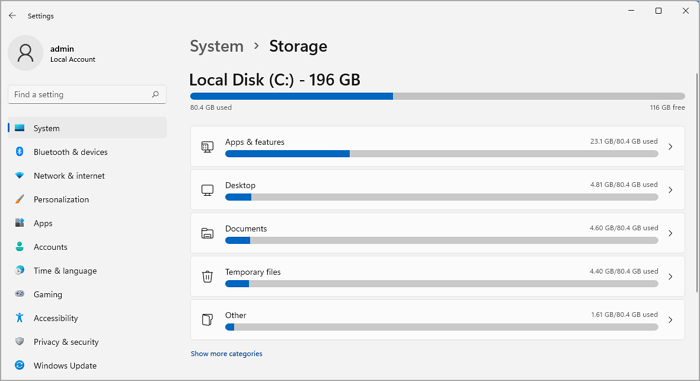 Überprüfen Sie den Speicherplatz unter Windows 11