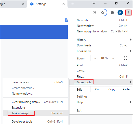 task manager di chrome