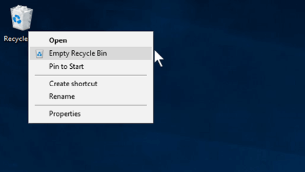 svuotare il cestino su desktop