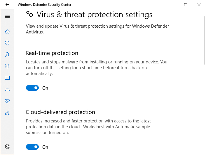 Attiva Windows Denfender.