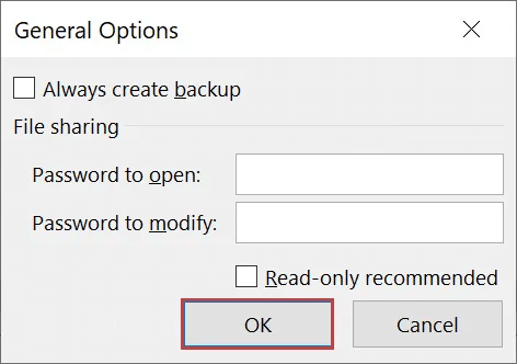 Excel allgemeine Optionen