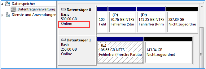 Festplette ist online