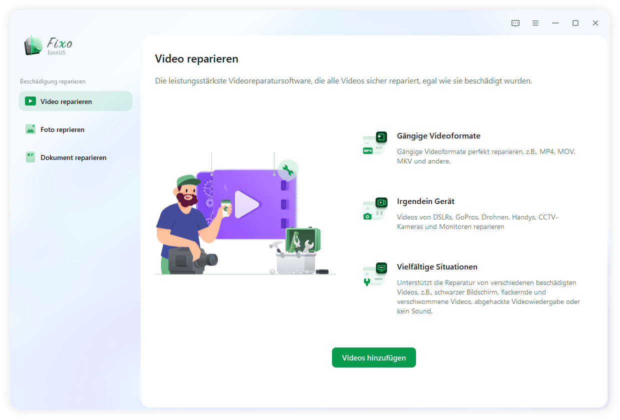 video datei reparieren mit EaseUS Fixo -1