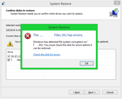 Windows ha rilevato la correzione della corruzione del file system