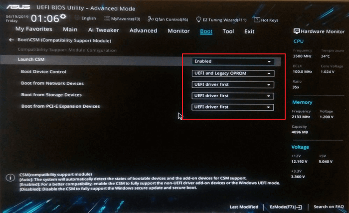 Aktivieren Sie den UEFI-Modus im BIOS