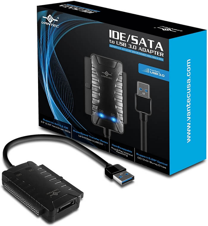 USB-Adapter zum Anschluss der Festplatte an den Laptop