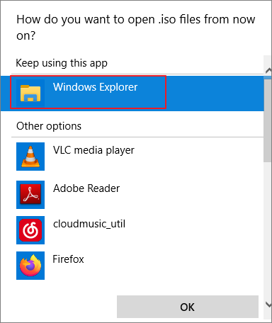 Windows Explorer wählen