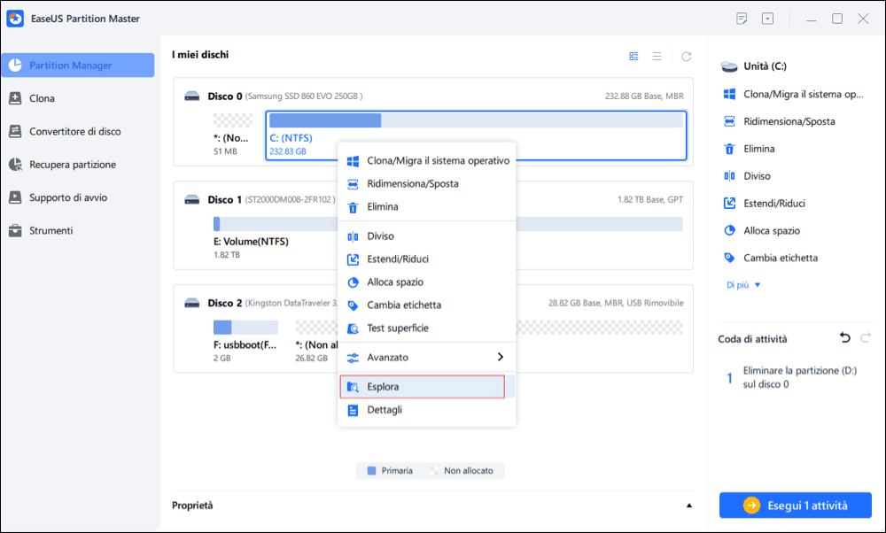 esplora le partizioni con EaseUS Partition Master