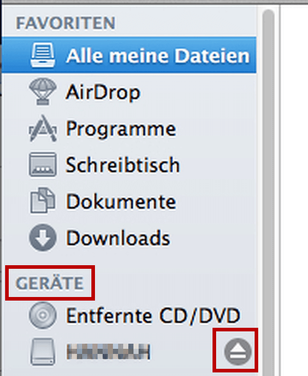 USB-Stick sicher entfernen Mac