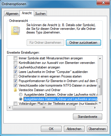 Daten auf dem USB-Stick werden nicht angezeigt