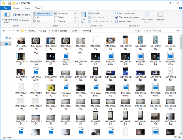 Übertragen Sie Fotos mit dem Datei-Explorer