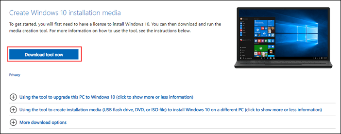 scarica il file ISO di Windows 10