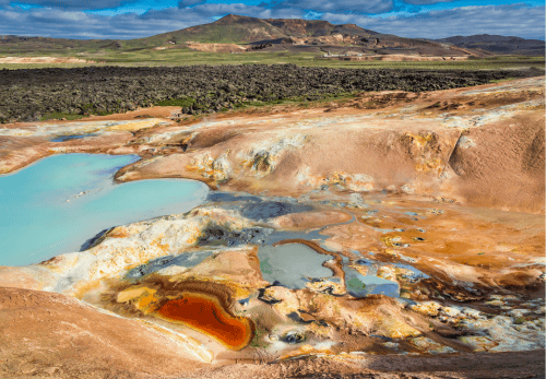 Colorful ground full of minerals on Volcanic mountain, Iceland