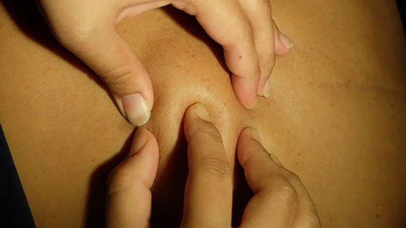 Lipomas are doughy but not tender, it can easily be moved with finger pressure.