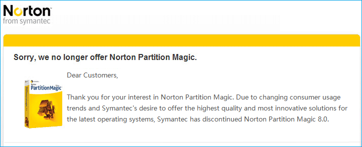 Symantec kündigt an, die Unterstützung von Partition Magic einzustellen