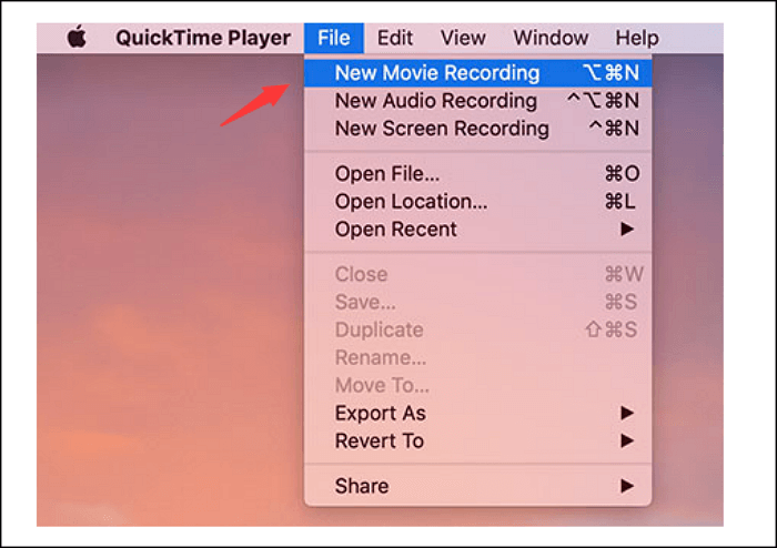 QuickTime Player per registrare lo schermo