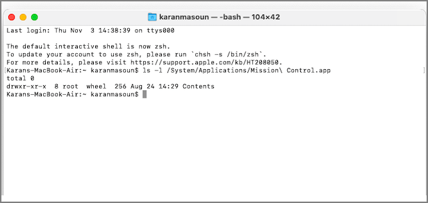 Verwenden Sie das Terminal, um Zsh-Berechtigungsfehler zu beheben