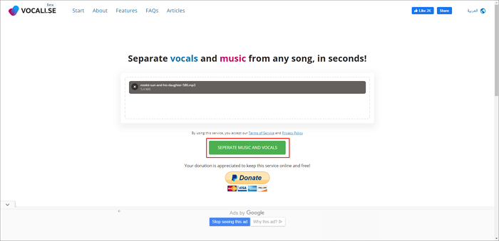 voce musicale separata vocale