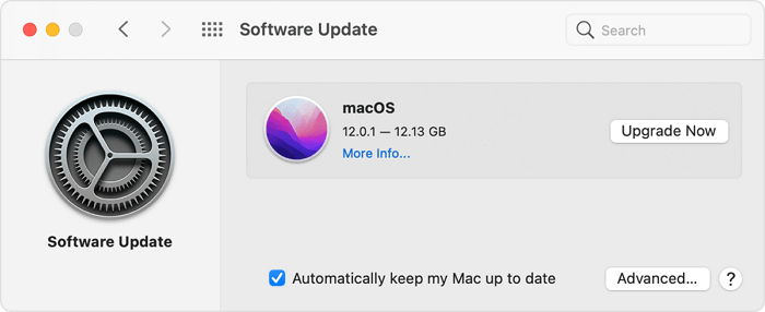 nach macOS-Update suchen
