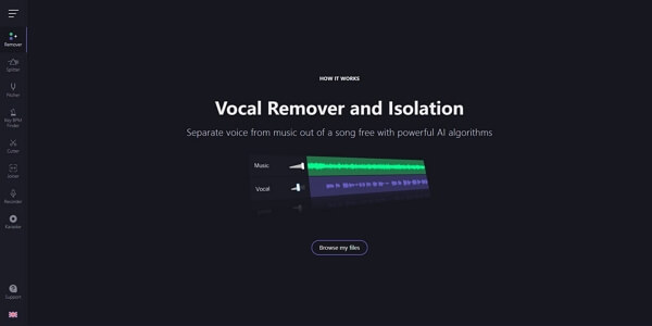 interfaccia principale di vocalremover