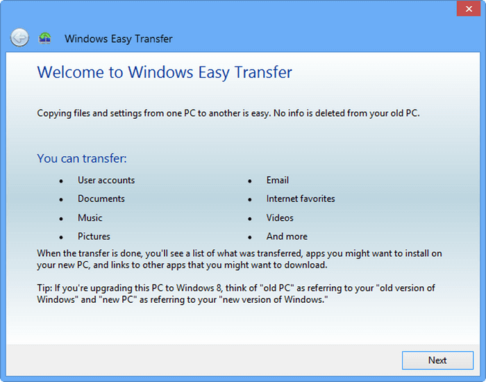 Windows Easy Transfer