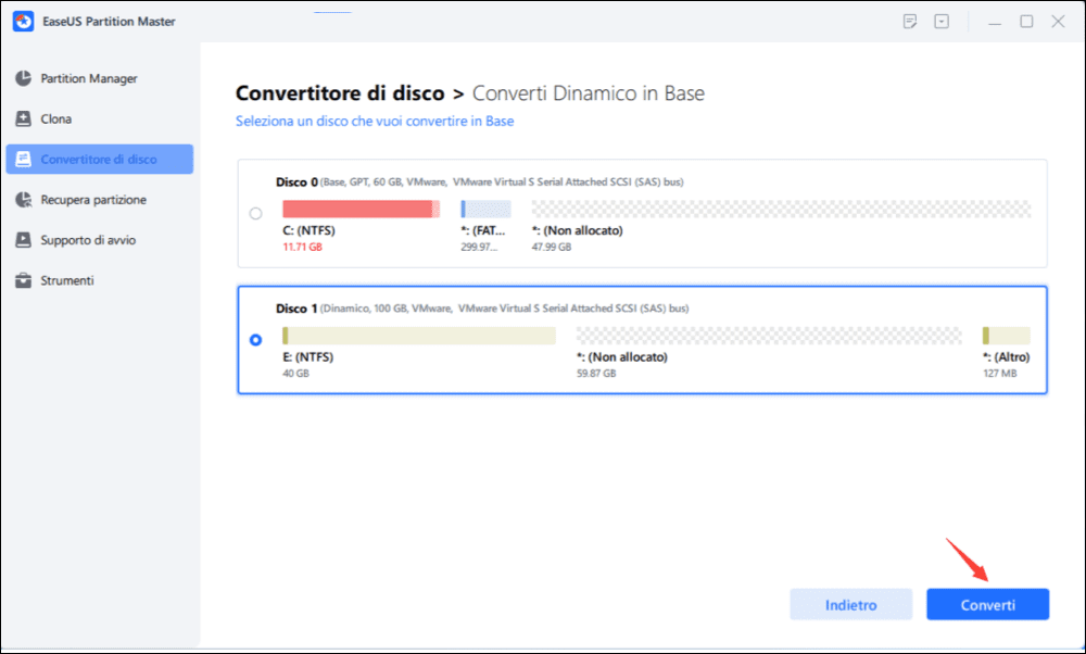 selezionare convertire dinamico in base