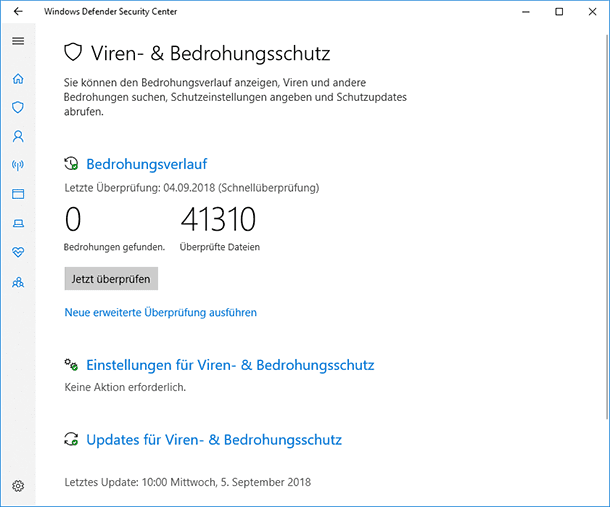 Viren- und Bedrohungsschutz