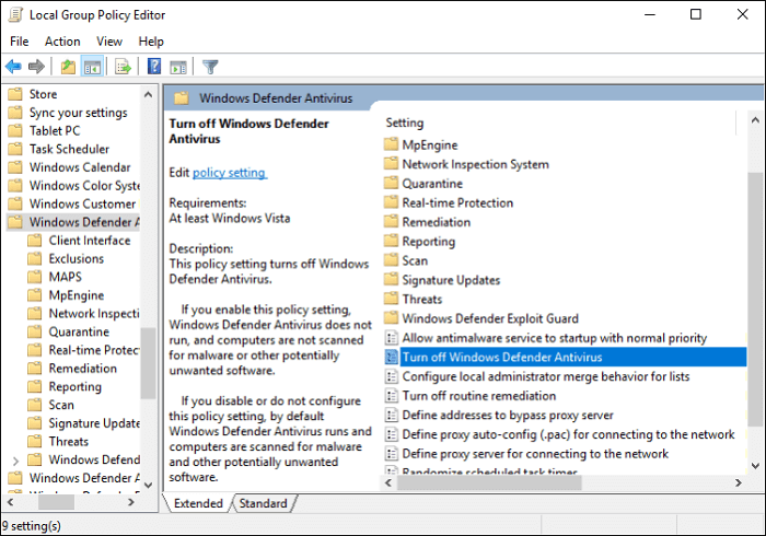 Windows Defender deaktivieren