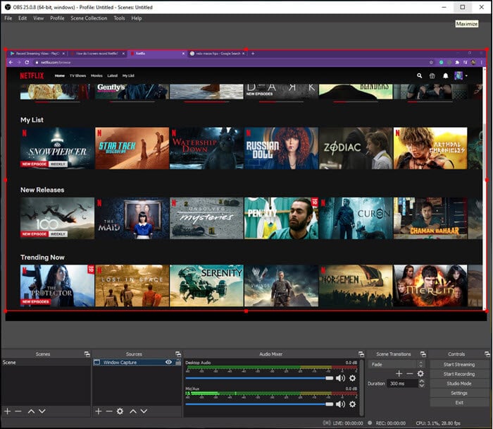 obs netflix registrazione mac e windows