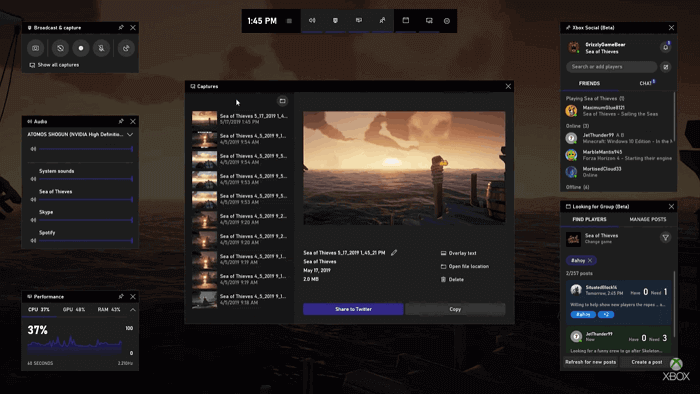 Xbox game bar