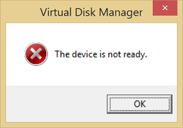 gestore del disco virtuale il dispositivo non è pronto