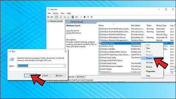 Starten Sie die Windows-Suchleiste neu