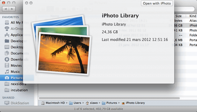 Recupera le foto perse da Time Machine dopo aver eliminato la libreria iPhoto su Mac.
