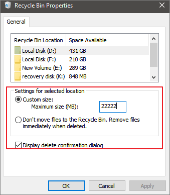 eliminare i file bypassare il cestino