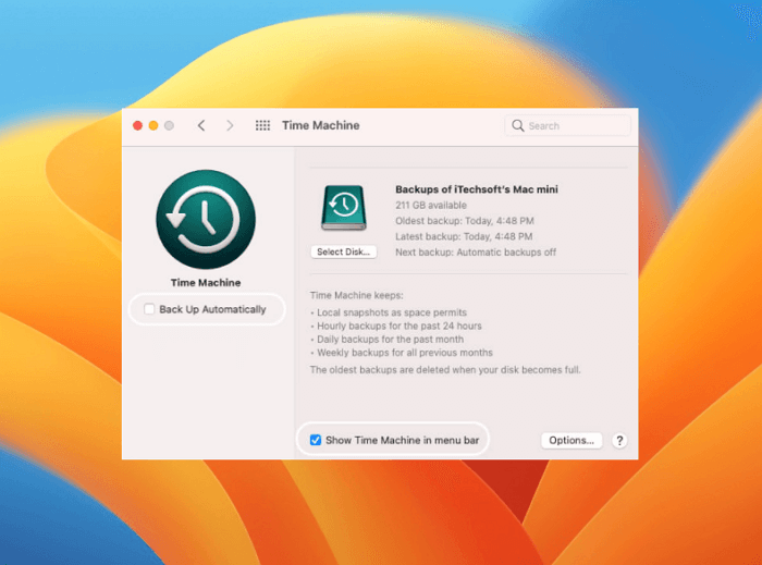Time Machine auf deinem Mac